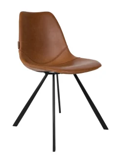 Dutchbone Eetkamerstoelen Met Leer Of Kunstleer|Eetkamerstoelen Zonder Armleuning|Eetkamerstoel Franky PU