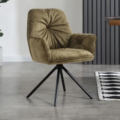 Artistiq Living Eetkamerstoelen Velvet / Fluweel|Draaibare Eetkamerstoelen|Eetkamerstoel Gadi Velvet, draaibaar