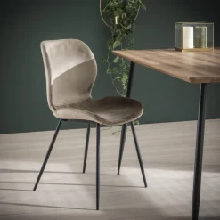 LifestyleFurn Beige Eetkamerstoelen|Eetkamerstoelen Zonder Armleuning|Eetkamerstoel Gael Velvet