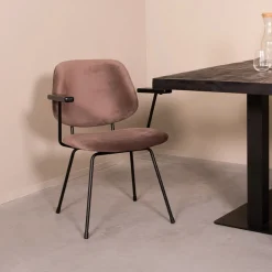 LABEL51 Eetkamerstoelen Velvet / Fluweel|Eetkamerstoelen Met Armleuning|Eetkamerstoel Gastron Velvet