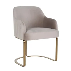 Richmond Interiors Eetkamerstoelen Velvet / Fluweel|Beige Eetkamerstoelen|Eetkamerstoel Hadley Velvet
