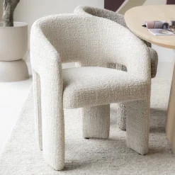 Eleonora Beige Eetkamerstoelen|Eetkamerstoelen Bouclé / Teddy|Eetkamerstoel Hamilton Grove Bouclé