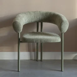 Zuiver Beige Eetkamerstoelen|Eetkamerstoelen Met Armleuning|Eetkamerstoel Heels Geweven stof