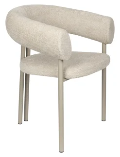 Zuiver Beige Eetkamerstoelen|Eetkamerstoelen Met Armleuning|Eetkamerstoel Heels Geweven stof