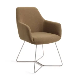 Jesper Home Beige Eetkamerstoelen|Eetkamerstoelen Met Armleuning|Eetkamerstoel Hiroo Beehive Steel