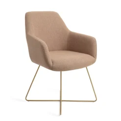 Jesper Home Beige Eetkamerstoelen|Eetkamerstoelen Met Armleuning|Eetkamerstoel Hiroo Cross Gold