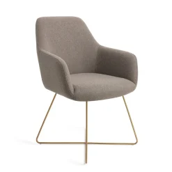 Jesper Home Beige Eetkamerstoelen|Eetkamerstoelen Met Armleuning|Eetkamerstoel Hiroo Cross Gold