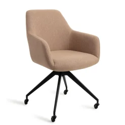 Jesper Home Beige Eetkamerstoelen|Eetkamerstoelen Met Armleuning|Eetkamerstoel Hiroo Glide Black