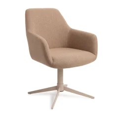 Jesper Home Beige Eetkamerstoelen|Draaibare Eetkamerstoelen|Eetkamerstoel Hiroo Quad Beige