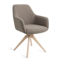 Jesper Home Beige Eetkamerstoelen|Draaibare Eetkamerstoelen|Eetkamerstoel Hiroo Revolve Oak Bleach