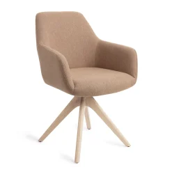 Jesper Home Beige Eetkamerstoelen|Draaibare Eetkamerstoelen|Eetkamerstoel Hiroo Revolve Oak Bleach