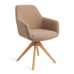 Jesper Home Beige Eetkamerstoelen|Eetkamerstoelen Met Armleuning|Eetkamerstoel Hiroo Revolve Oak Natural