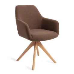 Jesper Home Beige Eetkamerstoelen|Eetkamerstoelen Met Armleuning|Eetkamerstoel Hiroo Revolve Oak Natural