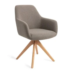 Jesper Home Beige Eetkamerstoelen|Eetkamerstoelen Met Armleuning|Eetkamerstoel Hiroo Revolve Oak Natural
