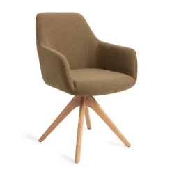 Jesper Home Beige Eetkamerstoelen|Eetkamerstoelen Met Armleuning|Eetkamerstoel Hiroo Revolve Oak Natural