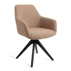 Jesper Home Beige Eetkamerstoelen|Draaibare Eetkamerstoelen|Eetkamerstoel Hiroo Revolve Oak Black