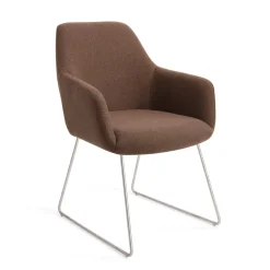 Jesper Home Beige Eetkamerstoelen|Eetkamerstoelen Met Armleuning|Eetkamerstoel Hiroo Slide Steel