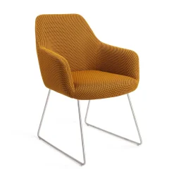 Jesper Home Beige Eetkamerstoelen|Eetkamerstoelen Met Armleuning|Eetkamerstoel Hiroo Slide Steel