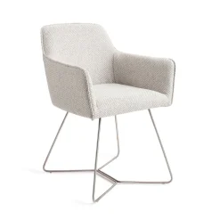 Jesper Home Beige Eetkamerstoelen|Eetkamerstoelen Met Armleuning|Eetkamerstoel Hofu Beehive Steel