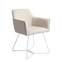 Jesper Home Beige Eetkamerstoelen|Eetkamerstoelen Met Armleuning|Eetkamerstoel Hofu Beehive White