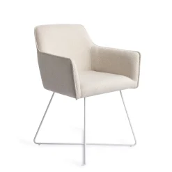 Jesper Home Beige Eetkamerstoelen|Eetkamerstoelen Met Armleuning|Eetkamerstoel Hofu Cross White