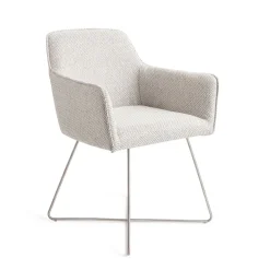 Jesper Home Beige Eetkamerstoelen|Eetkamerstoelen Met Armleuning|Eetkamerstoel Hofu Cross Steel