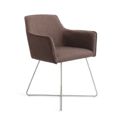 Jesper Home Beige Eetkamerstoelen|Eetkamerstoelen Met Armleuning|Eetkamerstoel Hofu Cross Steel