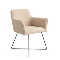 Jesper Home Beige Eetkamerstoelen|Eetkamerstoelen Met Armleuning|Eetkamerstoel Hofu Cross Black