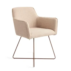 Jesper Home Beige Eetkamerstoelen|Eetkamerstoelen Met Armleuning|Eetkamerstoel Hofu Cross Rose Gold