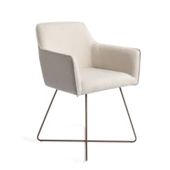 Jesper Home Beige Eetkamerstoelen|Eetkamerstoelen Met Armleuning|Eetkamerstoel Hofu Cross Rose Gold