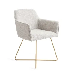 Jesper Home Beige Eetkamerstoelen|Eetkamerstoelen Met Armleuning|Eetkamerstoel Hofu Cross Gold