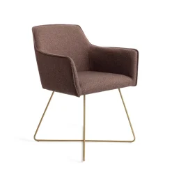 Jesper Home Beige Eetkamerstoelen|Eetkamerstoelen Met Armleuning|Eetkamerstoel Hofu Cross Gold