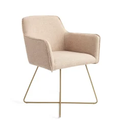 Jesper Home Beige Eetkamerstoelen|Eetkamerstoelen Met Armleuning|Eetkamerstoel Hofu Cross Gold