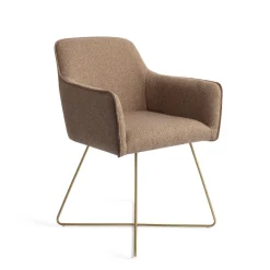 Jesper Home Beige Eetkamerstoelen|Eetkamerstoelen Met Armleuning|Eetkamerstoel Hofu Cross Gold