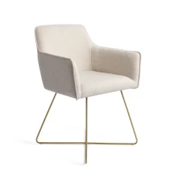 Jesper Home Beige Eetkamerstoelen|Eetkamerstoelen Met Armleuning|Eetkamerstoel Hofu Cross Gold