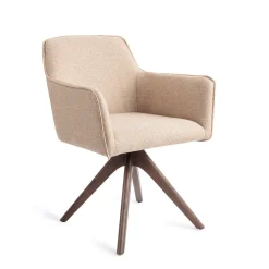 Jesper Home Beige Eetkamerstoelen|Draaibare Eetkamerstoelen|Eetkamerstoel Hofu Revolve Oak Walnut