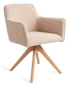 Jesper Home Beige Eetkamerstoelen|Draaibare Eetkamerstoelen|Eetkamerstoel Hofu Revolve Oak Natural