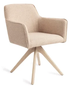 Jesper Home Beige Eetkamerstoelen|Draaibare Eetkamerstoelen|Eetkamerstoel Hofu Revolve Oak Bleach