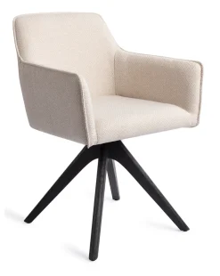 Jesper Home Beige Eetkamerstoelen|Draaibare Eetkamerstoelen|Eetkamerstoel Hofu Revolve Oak Black