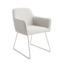 Jesper Home Beige Eetkamerstoelen|Eetkamerstoelen Met Armleuning|Eetkamerstoel Hofu Slide Steel