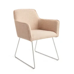 Jesper Home Beige Eetkamerstoelen|Eetkamerstoelen Met Armleuning|Eetkamerstoel Hofu Slide Steel