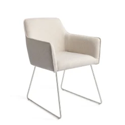 Jesper Home Beige Eetkamerstoelen|Eetkamerstoelen Met Armleuning|Eetkamerstoel Hofu Slide Steel