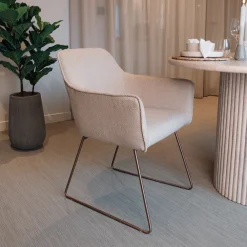 Jesper Home Beige Eetkamerstoelen|Eetkamerstoelen Met Armleuning|Eetkamerstoel Hofu Slide Rose Gold
