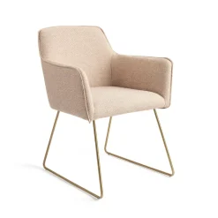 Jesper Home Beige Eetkamerstoelen|Eetkamerstoelen Met Armleuning|Eetkamerstoel Hofu Slide Gold