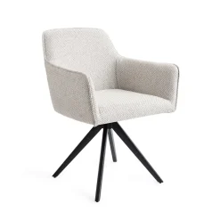 Jesper Home Beige Eetkamerstoelen|Draaibare Eetkamerstoelen|Eetkamerstoel Hofu Turn Black, Draaibaar