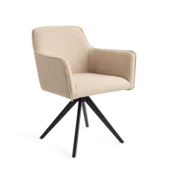 Jesper Home Beige Eetkamerstoelen|Draaibare Eetkamerstoelen|Eetkamerstoel Hofu Turn Black, Draaibaar