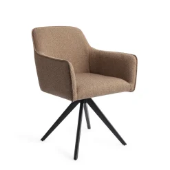 Jesper Home Beige Eetkamerstoelen|Draaibare Eetkamerstoelen|Eetkamerstoel Hofu Turn Black, Draaibaar