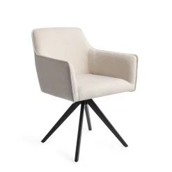 Jesper Home Beige Eetkamerstoelen|Draaibare Eetkamerstoelen|Eetkamerstoel Hofu Turn Black, Draaibaar