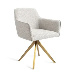 Jesper Home Beige Eetkamerstoelen|Draaibare Eetkamerstoelen|Eetkamerstoel Hofu Turn Gold, Draaibaar
