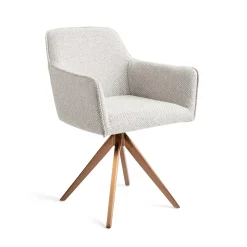 Jesper Home Beige Eetkamerstoelen|Draaibare Eetkamerstoelen|Eetkamerstoel Hofu Turn Rose Gold, Draaibaar